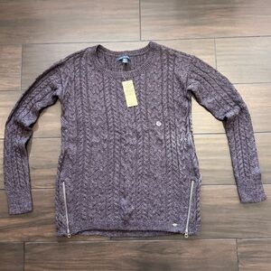 American Eagle Outfitters Dark Purple Side Zipper Sweater Size XS - NWT